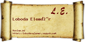 Loboda Elemér névjegykártya